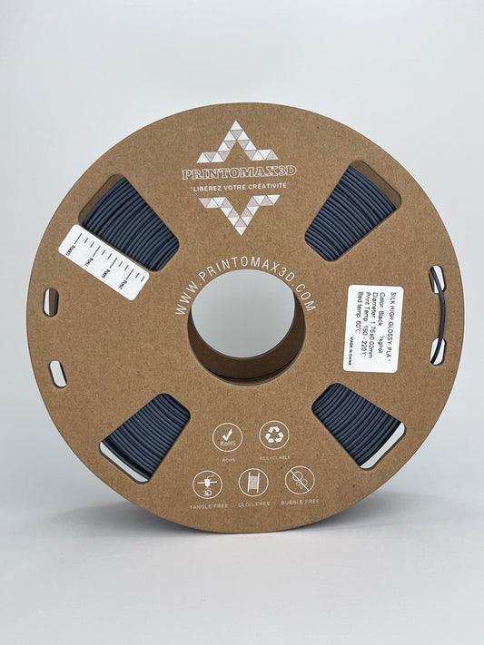 Bobine filament 3D PLA Silk Black 1kg pour imprimante 1.75mm