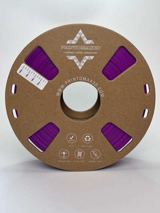 Bobine filament 3D PLA Silk Dualcolor Black/Purple 1kg pour imprimante 1.75mm