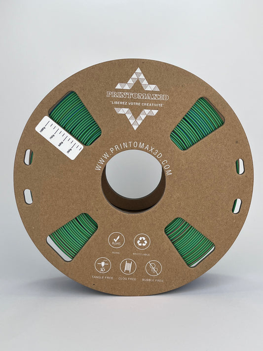 Bobine filament 3D PLA Silk Tricolor Red/Blue/Green 1kg pour imprimante 1.75mm