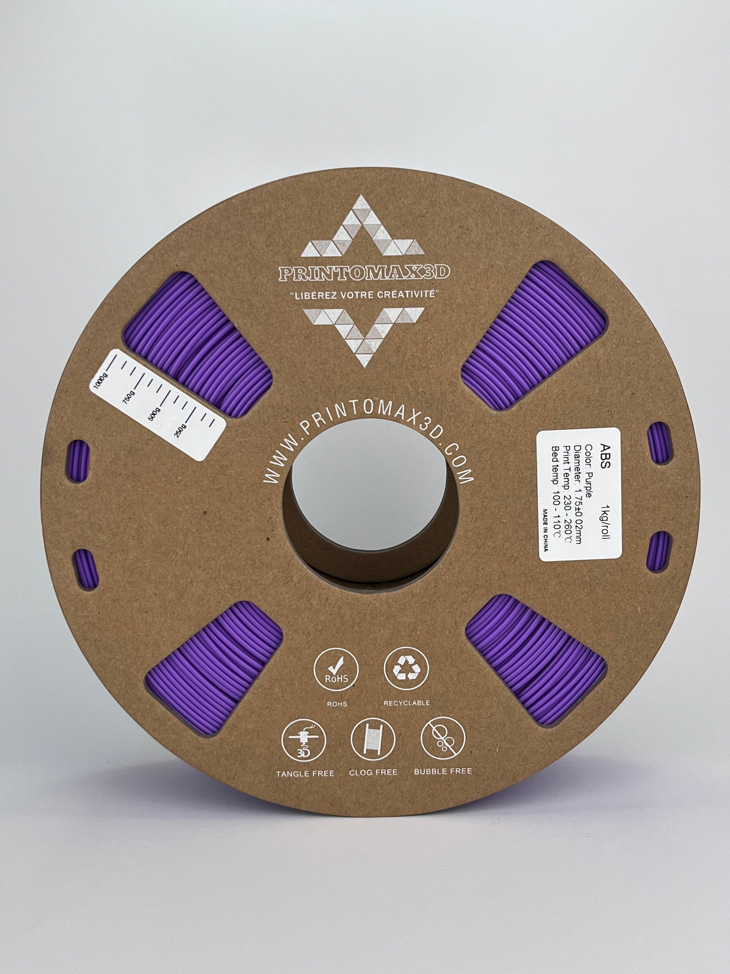 Filament 3D ABS - PURPLE - 1.75mm - 1Kg