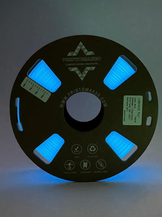Filament 3D PLA+ Phosphorescent (Glow in the dark) - BLUE - 1.75mm - 1Kg
