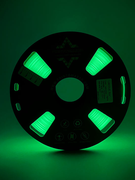 Filament 3D PLA+ Phosphorescent (Glow in the dark) - YELLOW GREEN - 1.75mm - 1 KG