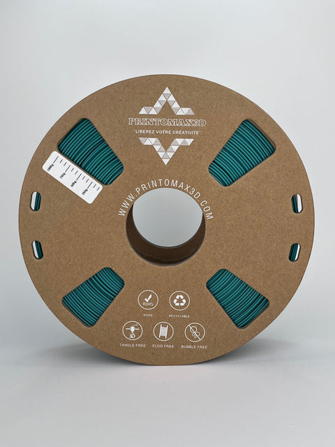 Bobine filament 3D PLA Silk Dualcolor Dark Green/Black 1kg pour imprimante 1.75mm