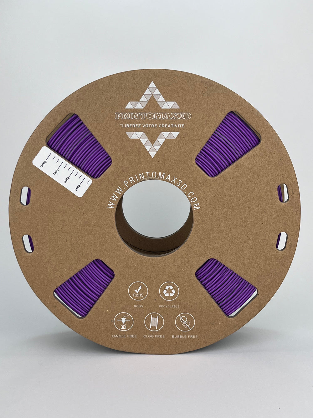 Bobine filament 3D PLA Silk Dualcolor Purple/Green 1kg pour imprimante 1.75mm