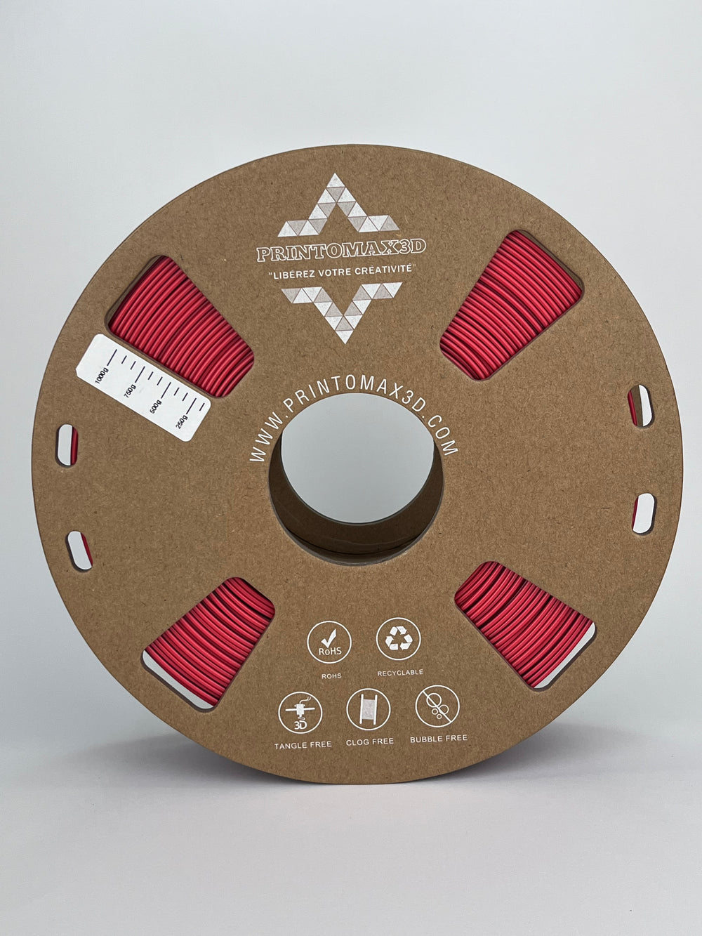 Bobine filament 3D PLA Silk Dualcolor Red/Black 1kg pour imprimante 1.75mm