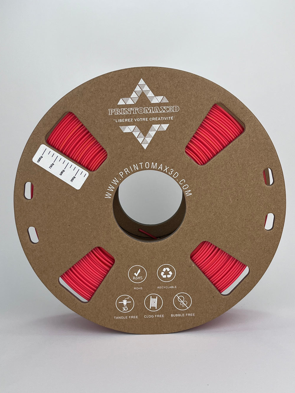 Bobine filament 3D PLA Silk Dualcolor Red/Gold 1kg pour imprimante 1.75mm