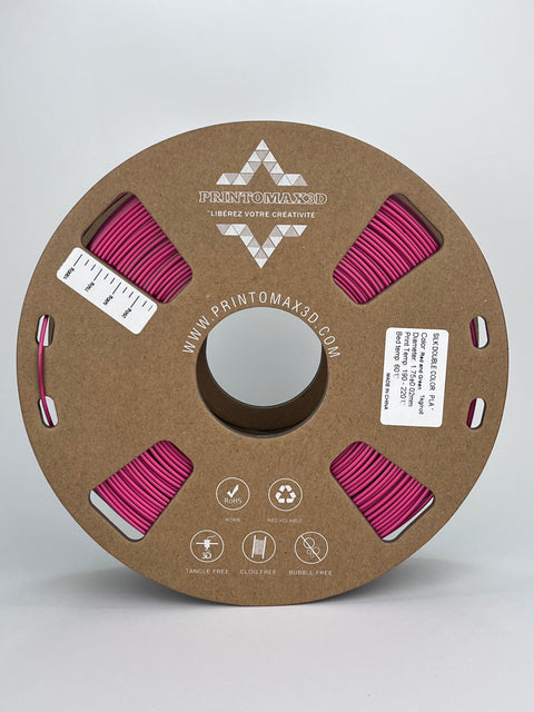 Bobine filament 3D PLA Silk Dualcolor Red/Green 1kg pour imprimante 1.75mm