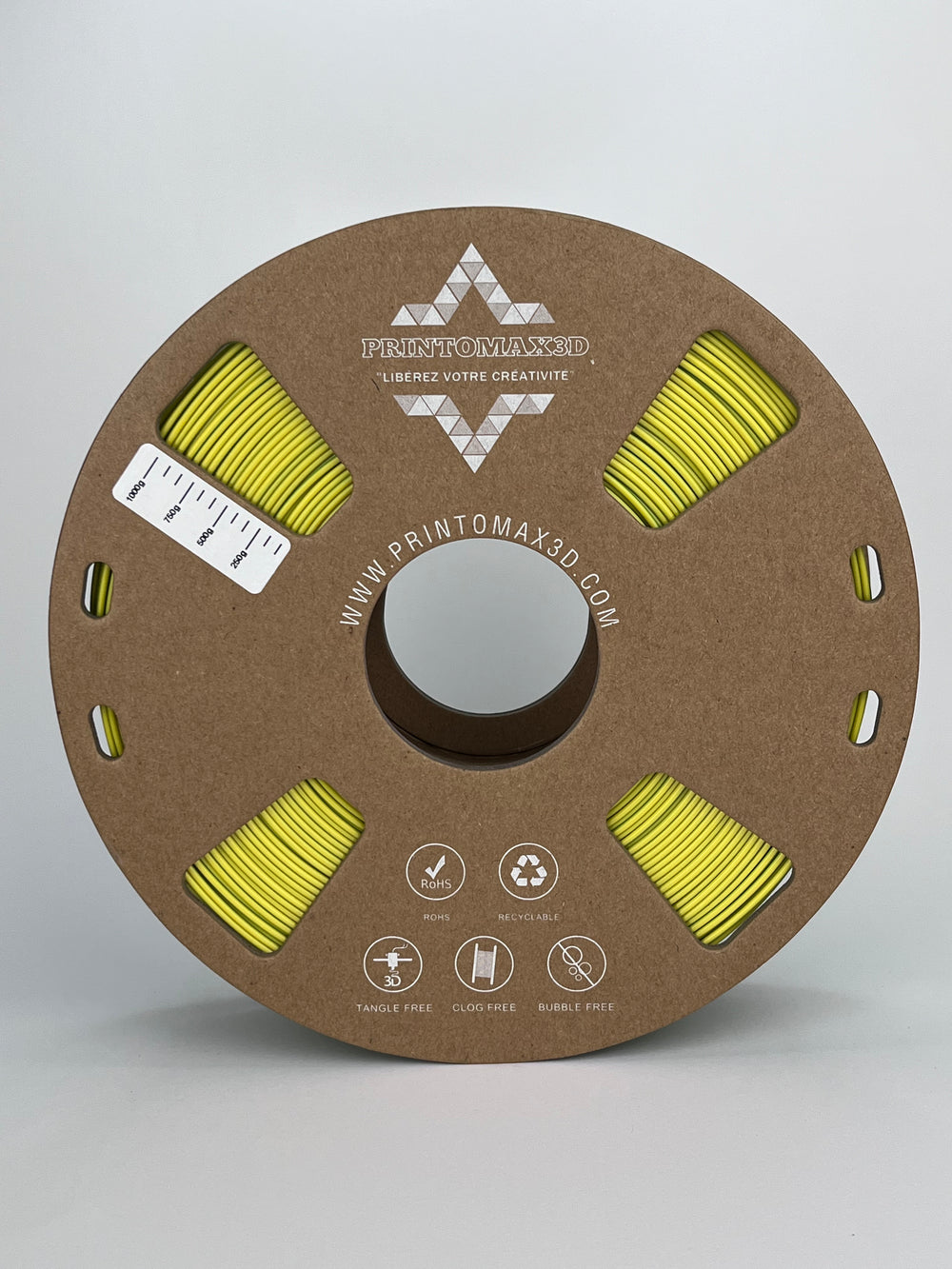 Bobine filament 3D PLA Silk Dualcolor Yellow/Green 1kg pour imprimante 1.75mm