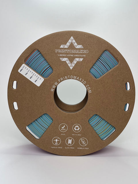 Bobine filament 3D PLA Silk Tricolor Emerald Green/Gold/Orange 1kg pour imprimante 1.75mm