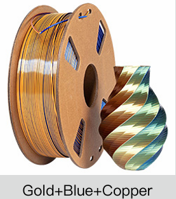 Bobine filament 3D PLA Silk Tricolor Gold/Copper/Blue 1kg pour imprimante 1.75mm