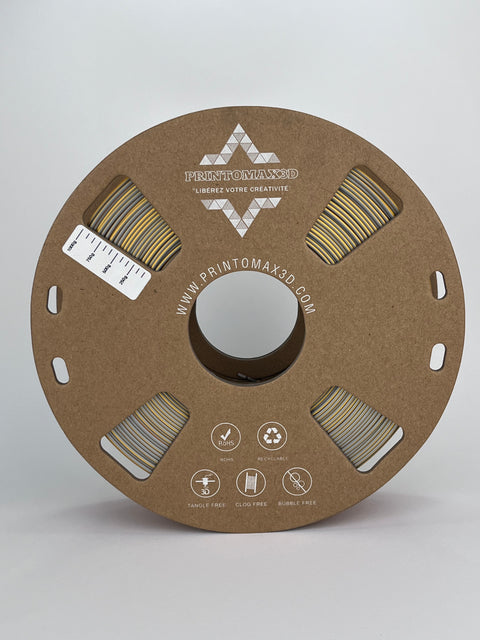 Bobine filament 3D PLA Silk Tricolor Gold/Silver/Copper 1kg pour imprimante 1.75mm