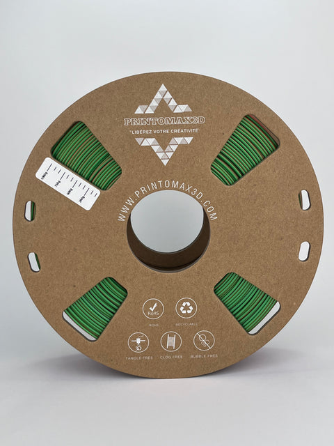 Bobine filament 3D PLA Silk Tricolor Green/Purple/Copper 1kg pour imprimante 1.75mm