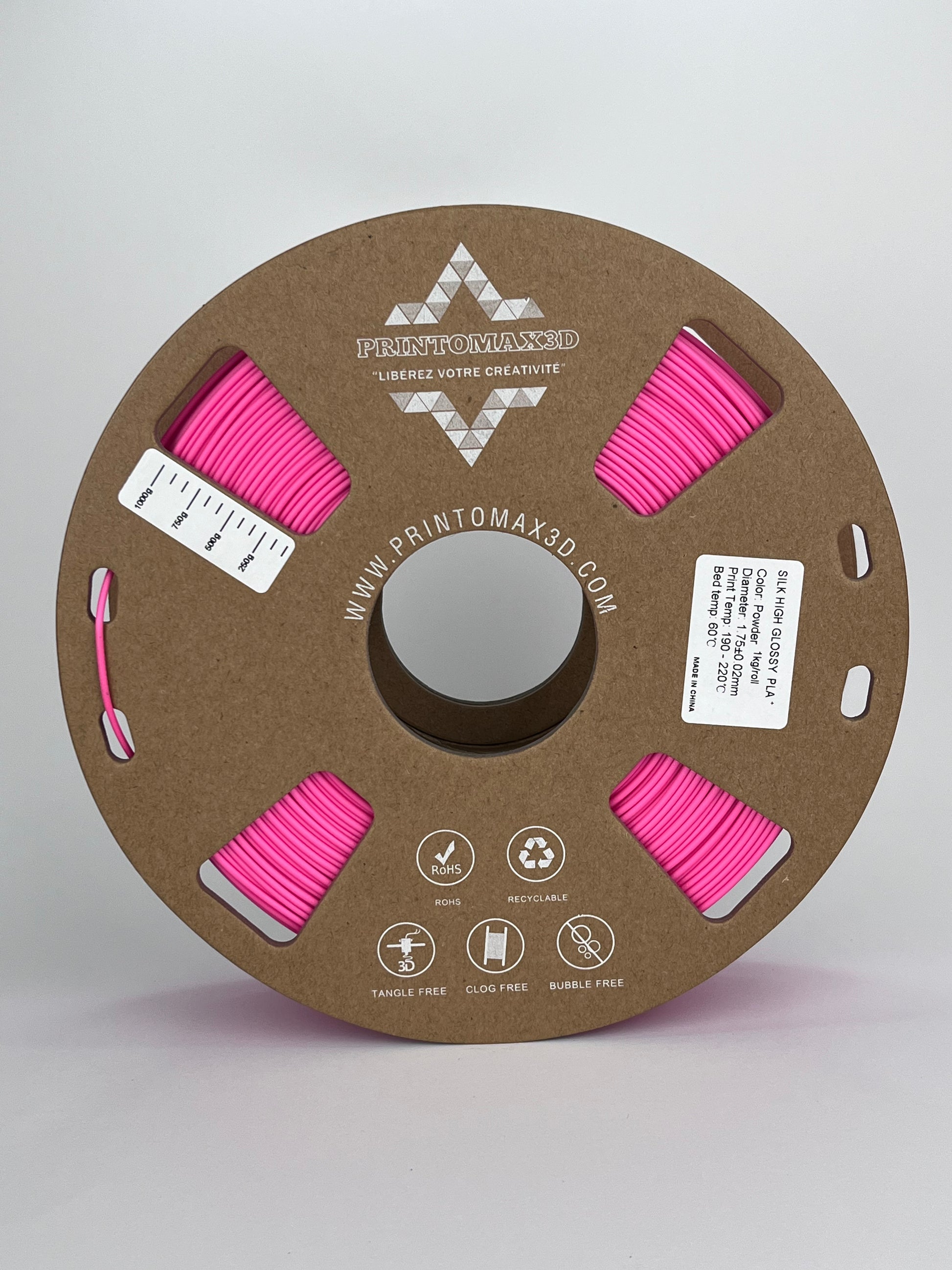 Bobine filament 3D PLA Silk Powder 1kg pour imprimante 1.75mm