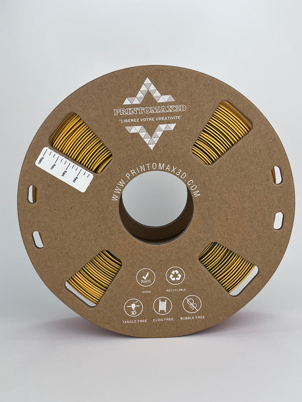 Bobine filament 3D PLA Silk Tricolor Black/Red/Gold 1kg pour imprimante 1.75mm