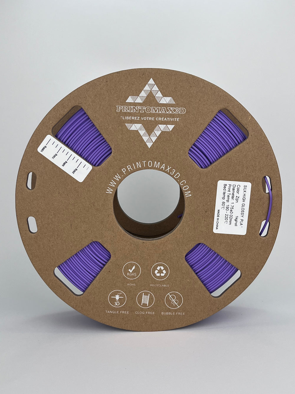 Bobine filament 3D PLA Silk Zijin 1kg pour imprimante 1.75mm