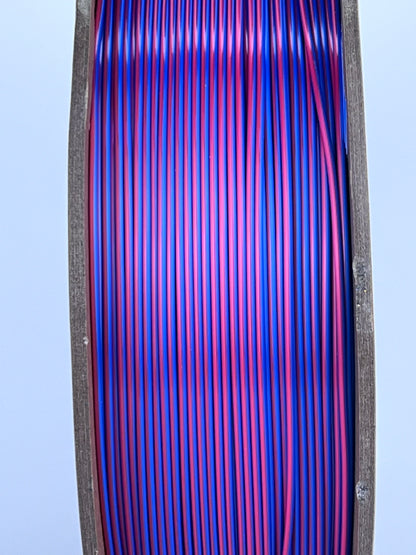Bobine filament 3D PLA Silk Dualcolor Red/Blue 1kg pour imprimante 1.75mm