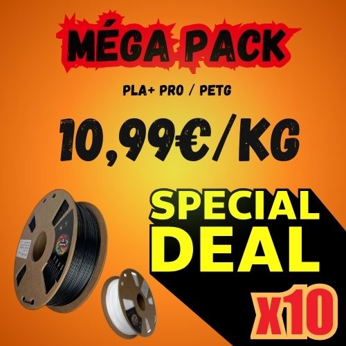 PACK 10 bobines PLA/PETG BLACK & WHITE au choix