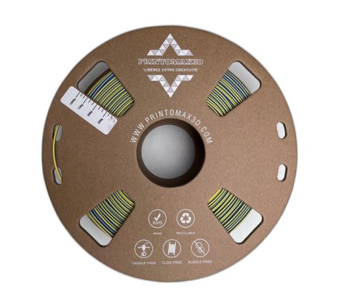 Filament 3D PLA+ MATTE DUAL COLOR - DARK-BLUE/YELLOW - 1.75mm - 1Kg