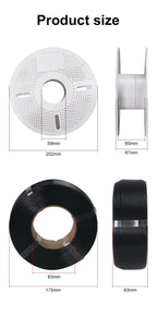Dimensions spool vide pour filament refill Printomax 3D