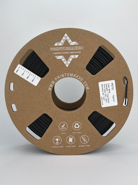 Filament 3D PETG - BLACK - 1.75mm - 1Kg