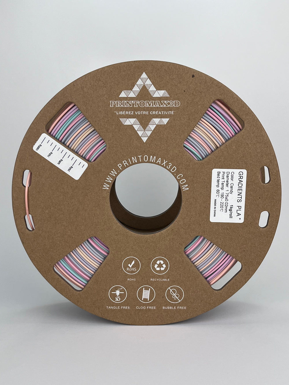 Filament 3D PLA+ GRADIENT - CANDY - 1.75mm - 1Kg