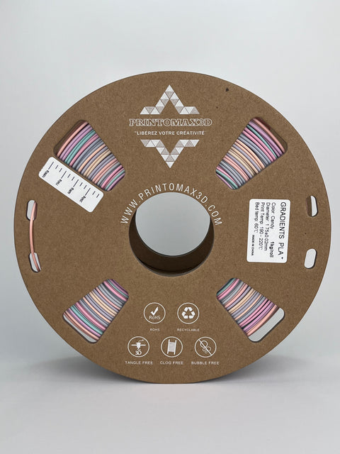 Filament 3D PLA+ GRADIENT - CANDY - 1.75mm - 1Kg