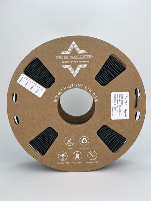 Filament 3D TPU 95A - BLACK - 1.75mm - 1 Kg